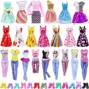 32pcs Set Dolls Clothing Shoes, Wands, Crown & Accessories Play Set